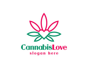 Love Cannabis Leaf Logo