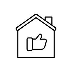 Good house outline icons, minimalist vector illustration ,simple transparent graphic element .Isolated on white background