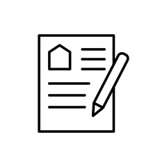 House contract outline icons, minimalist vector illustration ,simple transparent graphic element .Isolated on white background