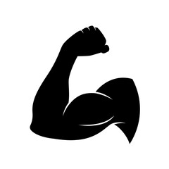 Hand muscle icon vector isolated on white background.