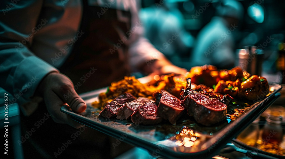 Wall mural shish kebab on the grill