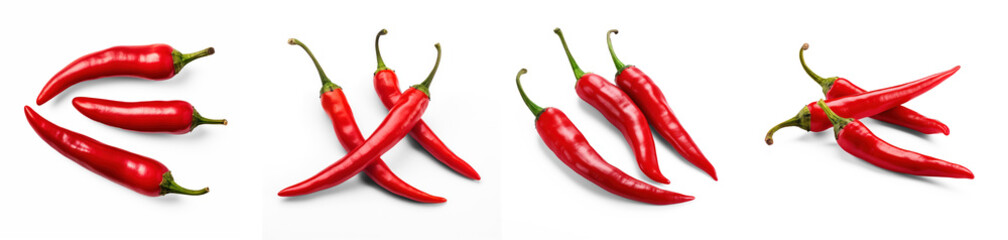 red hot chili pepper on isolate transparency background, PNG - obrazy, fototapety, plakaty