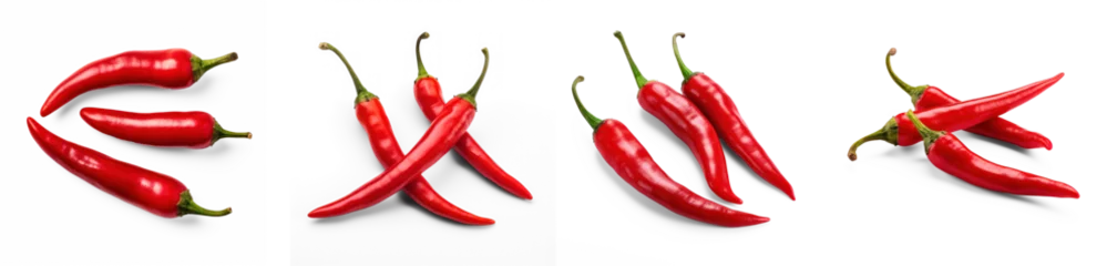 Keuken spatwand met foto red hot chili pepper on isolate transparency background, PNG © KimlyPNG