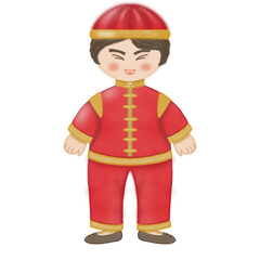 Chinese new year illustration Cartoon set of isolated hand drawn. 