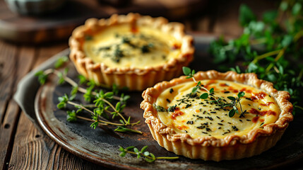 spinach and cheese quiche - obrazy, fototapety, plakaty