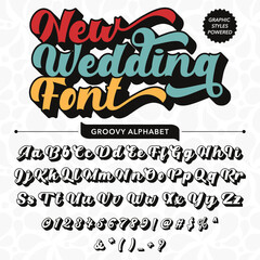  Black and White new wedding script Retro Font template