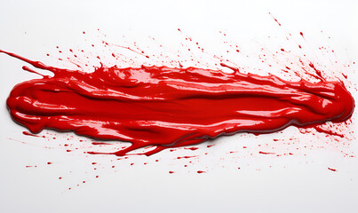3d Effect Red Paint With Splash Background the red liquid splashed like blood.AI Generative