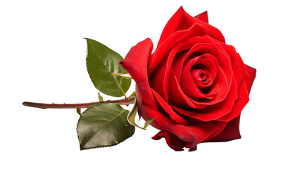 red rose isolated on white background