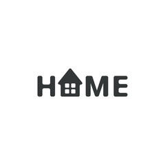 simple home typography logo vector.