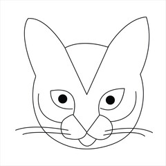 Cat pet animal single line art drawing continuous outline vector illustration minimalist