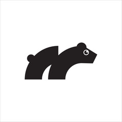 letter M bear logo simple design.