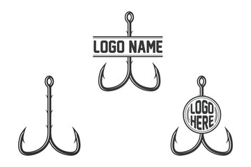 Fishing hook Monogram, Fishing Logo, Fishing Hook Logo, Fishing Hook Vector, Fishhook silhouette, Fishing Hook Set, Fishing Hook Logo, Retro Style Fishing Hooks Collection, Premium Quality Fishing