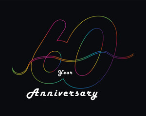 Neon, Set of Anniversary vector design with multiple line number golden color for celebration event, invitation, greeting, web template, leaflet and booklet
