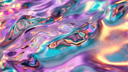 Obraz premium liquid glossy effect Marvel background texture, golden metallic and mix color pattern wallpaper, mix of bright colors and gold reflective particles randomly distributed, colorful vibrant texture