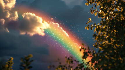 Obraz na płótnie Canvas A rainbow with a translucent effect.