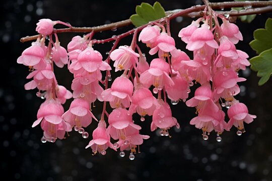Delicate pink coral bells plant