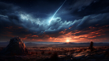 meteor in the sky