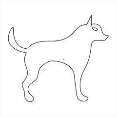 Continuous single line dog vector art drawing minimalist dog face outline abstract hand drawn style