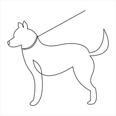 Continuous single line dog vector art drawing minimalist dog face outline abstract hand drawn style