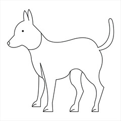 Dog pet animal outline vector illustration and continuous single line hand drawn sketch