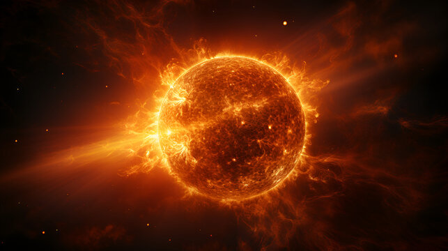 Realistic telescope picture sun 