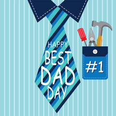 happy father's day with necktie and shirt