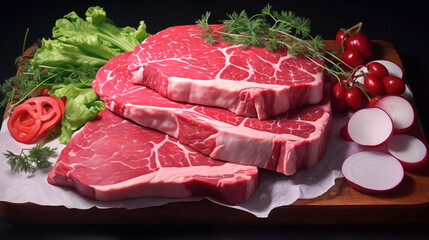 Marbled Beef Cuts with Radishes

