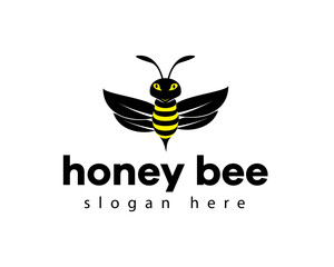 creative honey bee logo design template