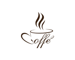 creative coffee abstract logo design template