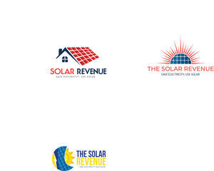 Vector solar panel cleaning service logo design pack