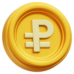  Ruble Coin 3d, 3d icon, 3d illustration, style, render, rendering, Suitable for website, mobile app, print, presentation, infographic and any other project.