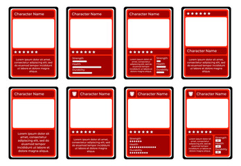 card game template with black frame and red maroon color, for player game, hockey, football