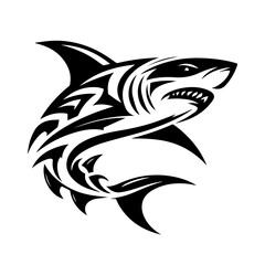 Obraz premium Shark tribal logo icon design illustration template