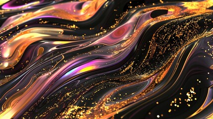 colorful vibrant Marvel background texture , liquid glossy effect, golden metallic and mix color pattern wallpaper, mix of bright colors and gold reflective particles randomly distributed, 