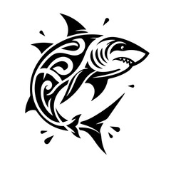 Fototapeta premium Shark tribal logo icon design illustration template
