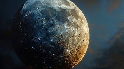 A full moon with a dark sky background