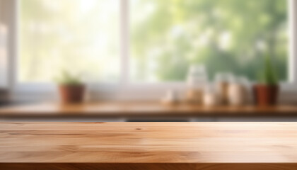 tabletop and modern kitchen interior background