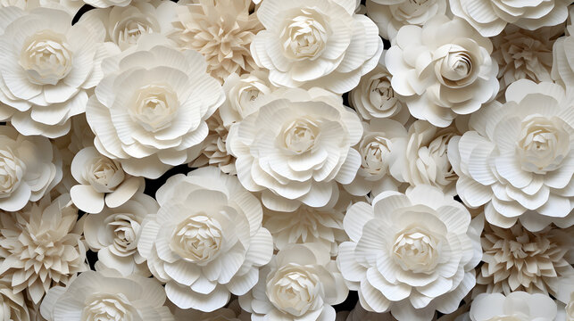A close up of big white flowers texture, a bouquet of luxury 