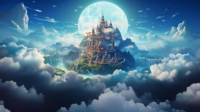Behold a mesmerizing expedition to a floating island in the sky, inhabited by mythical creatures and fantastical landscapes.
