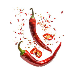 Floating Fresh Red Chilies With Sliced Red Chilies