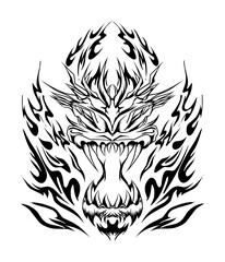 Illustration of dragon stickers. Perfect for stickers, tattoos, icons, logos