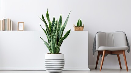 snake plant sansevieria in minimalist room