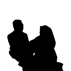 Silhouette of a couple together. Perfect for stickers, tattoos, logos, banner elements, banners, icons