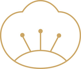 Golden cherry blossom flower illustration