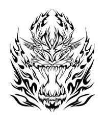 Illustration of dragon stickers. Perfect for stickers, tattoos, icons, logos