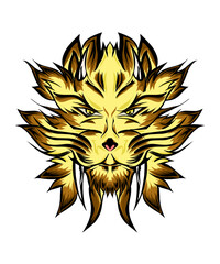 Obraz premium Illustration of a tiger sticker. Perfect for logos, stickers, icons, hat designs, clothes.