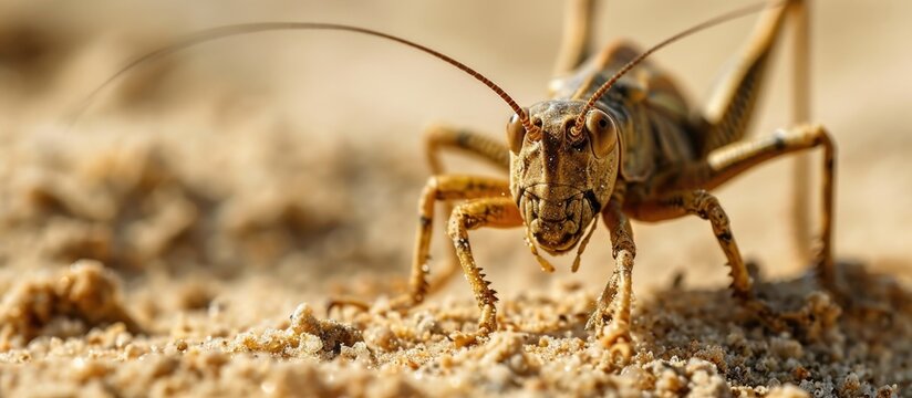 A Camel Cricket being closely observed.