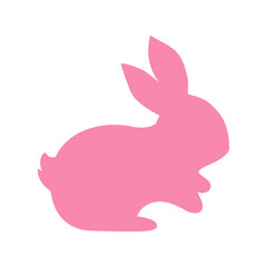 Silhouette of the Easter Bunny in various poses. Easter egg festival greeting card decorative elements