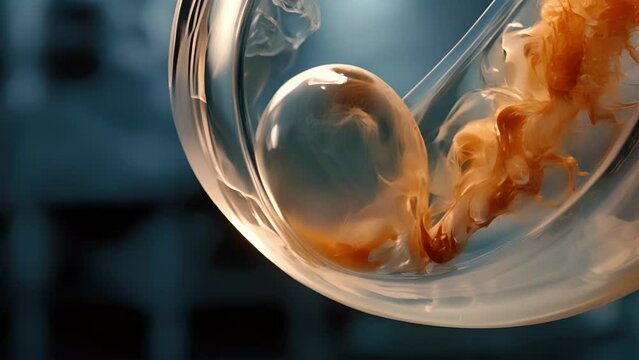 A captivating of a genetically engineered embryo, representing the possibilities of deextinction and the ethical considerations involved in bringing back extinct species.