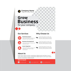 Corporate business flyer template design  with white orange, color. marketing, business 